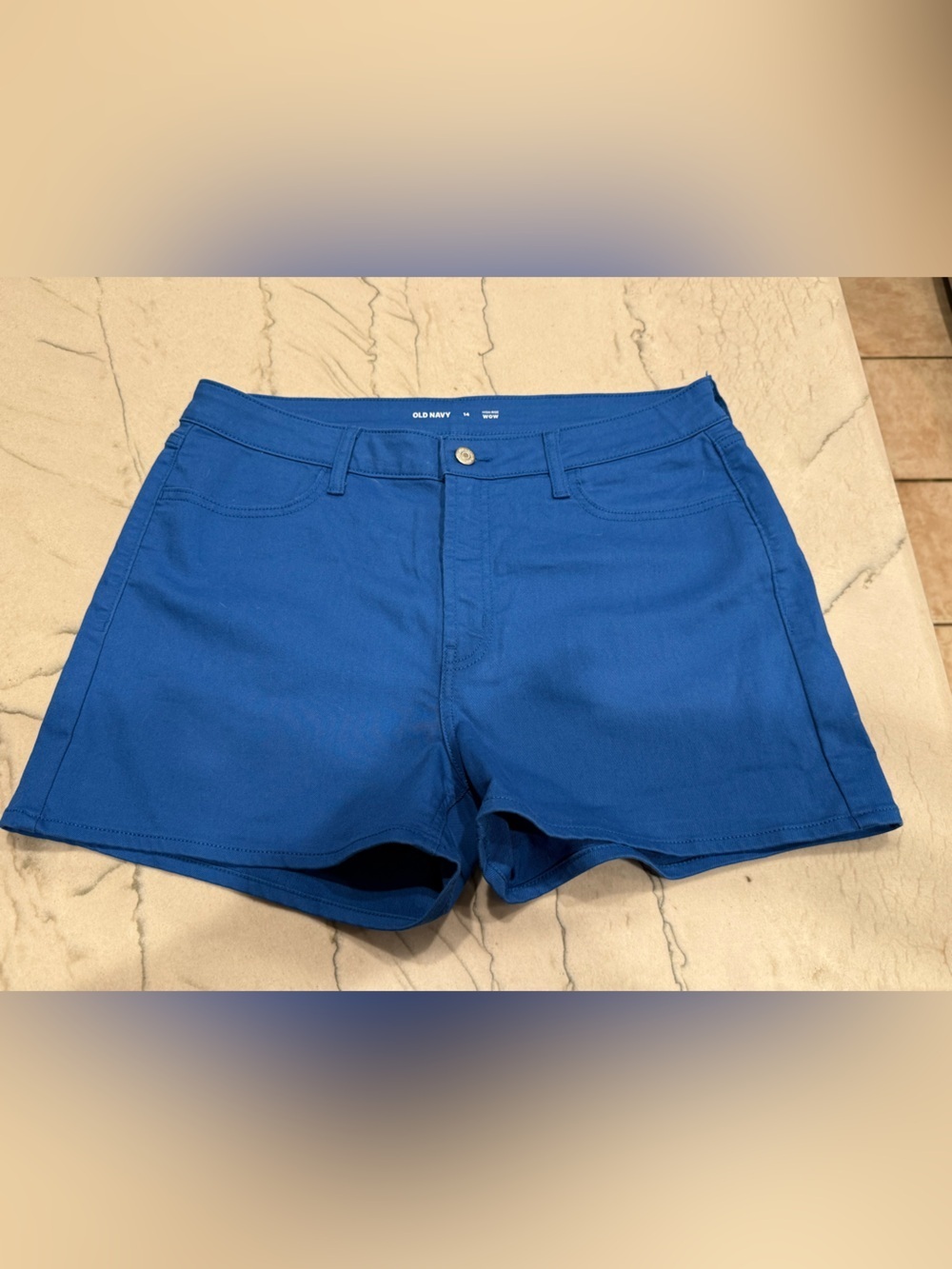 Old Navy High-Rise WOW Shorts Size 14 Sapphire Sky Blue NWOT